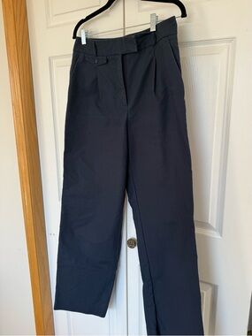 Wide-Leg High-Waist Pants in Navy Blue Size Women’s 10